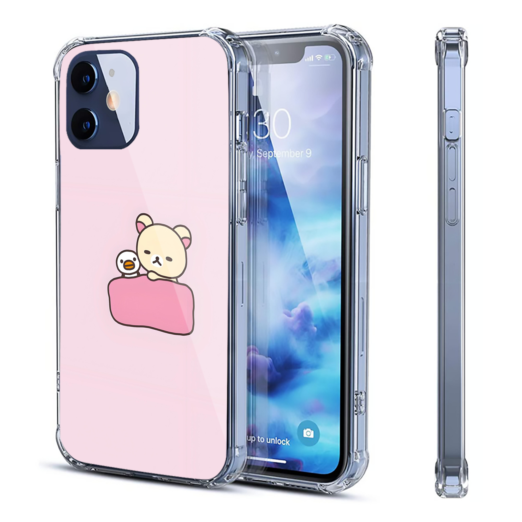 （画像用） リラックマ リラックマ キイロイトリ Rilakkuma Korilakkuma Kiiroitori 【iPhone 12シリーズ対応】透明スマホケース（クリアソフトケース）